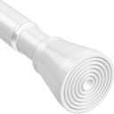 White Tension Curtain Rod for Windows 28 to 48 Inch,7/8"Small Shower Curtain Rod for Bathroom,Pressure Spring Tension Curtain Rod No Drilling for Closet Doorway Kitchen
