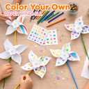 4E's Novelty 24 Pack DIY Pinwheels Craft for Kids, Bulk Summer Pinwheel Craft Kit, Color Your Own Paper Windmill for Pinwheels for Kids Bulk Spring Craft for Kids Easter Art Games