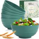 Wrova Wheat Straw Bowls Set 60 OZ Unbreakable Large Cereal Bowls Set of 6 Microwave and Dishwasher Safe Bowls Big Bowls for Dorm and Apartment BPA Free Soup Bowl for Serving Oatmeal and Salad (Green)