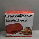 Elite Gourmet EQD-118 Electric Non-Stick 11" Quesadilla Maker, Easy-Slice 6-Wedge, Grilled Cheese Corn Flour Tortilla Snacks, Red