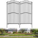 6 Panels Tall No Dig Garden Fence - 48in H x 13.5ft L, Reinforced Square Tube Rustproof Animal Barrier, Decorative Metal Fencing for Yard & Outdoor Dog Pet Play Areas
