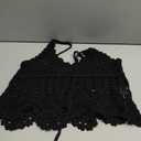 OYOANGLE Women's Scoop Neck Hollow Out Cami Tops Sleeveless Asymmetrical Tie Front Crochet Top, M