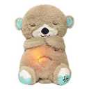 Baby Sound Machine Soothe Snuggle Otter, Sensory Details Music Lights Rhythmic Breathing Motion Musical Baby Toy Plush for Newborns (Battery Not Includ) (Grey)