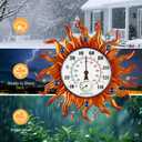 Indoor Outdoor Thermometer, Sun Wall Mounted Thermometer Waterproof Decorative for Patio, Living Room, Garden Greenhouse, Wine Cellar, No Batteries Required