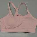 RUNNING GIRL Sports Bra for Women, Strappy Running Padded Sports Bras High Impact Yoga Bra with Sewn in Pads(3138_Pink_XXL)
