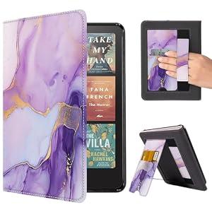 CoBak Case with Stand for Kindle Paperwhite 12th Gen 2024 Released (7") & Kindle Colorsoft Signature Edition - Durable PU Leather Cover with Auto Sleep Wake, Card Slot, Hand Strap Feature