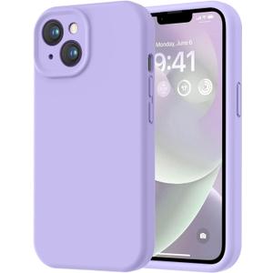 LOVE 3000 Designed for iPhone 14 Case, Premium Silicone with [Soft Anti-Scratch Microfiber Lining] Shockproof Protective Phone Case for Men Women Girls 6.1", Light Purple