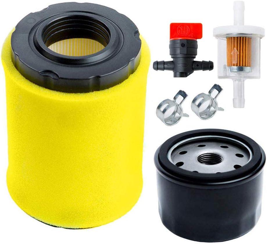 HOODELL 796031 Air Filter with Tune Up Kit, Compatible with 591334 492932 696854, John Deere D100 D110 D125 D130, Husqvarna YTH22V46, Lawn Mower Oil Filter