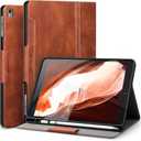 Antbox Case for iPad Air 2/iPad 6th/5th Generation(9.7'')/Pro 9.7''/Air 1 Vegan Leather Case with Pencil Holder Auto Sleep/Wake Function Smart Cover for iPad 9.7'' (Brown)