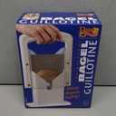 Hoan The Original Bagel Guillotine Slicer - 9.25-Inch Stainless Steel Blade Slicer - Safe and Efficient Easy Bagel Cutter for Muffins, Rolls, Buns with Precision Ground Serrated Blade (White)