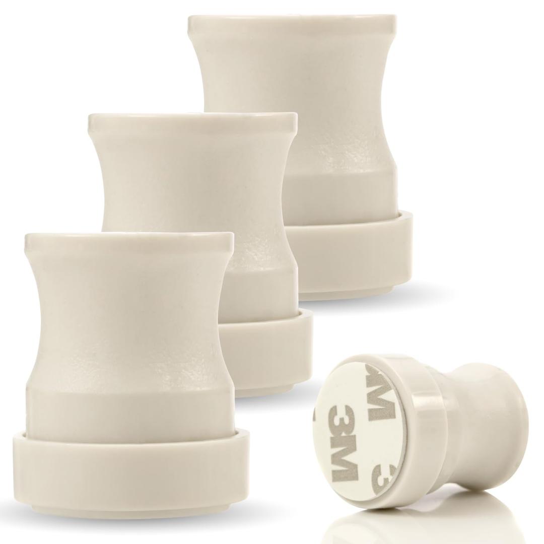 IMPRESA Magnetic Child Safety Cabinet Lock Keys (3Pack)  White & Includes 3 Adhesive Key Holders  Child Lock Magnet Key Replacement & Cabinets up to 2 in Thick