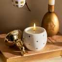 DN DECONATION Easter Gold Bunny White Ceramic Candle - Gilded Rabbit Lid Egg Jar Scented Soy Wax Candle for Spring Home Decor, Elegant Easter Gift for Women, Wedding Party Table Centerpiece