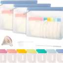 Protein Powder Travel Container Set,Reusable Powder Supplement Container To Go,21Pcs Single Dose Bags & 3Pcs Large Zip Bags,Portable Travel Containers with Funnel,Spoon (24 PACK)