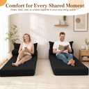 MeMoreCool Convertible Sofa Bed Queen, Corduroy Folding Couch Bed, Black, 80" Queen