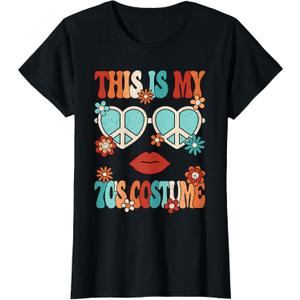 This Is My 70s Costume 1970s Disco Party 70s Outfit Women T-Shirt, (Medium)