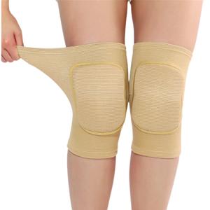Men Women Protective Knee Pads, Anti-Slip Padded Sponge Knee Brace Knee Support for Football Volleyball Dance Skating Basketball Sports (Medium,Nude)