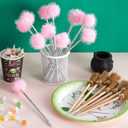 2 x 24 Pcs Witch Party Favors Include 12 Witch Broom and 12 Pink Pom Pom Ballpoint Goodie Bags Stuffer Broom Wands for Wizard Halloween Party Decorations Gifts (Creative)