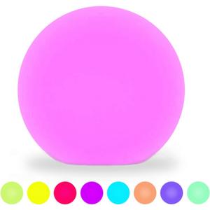 8-Inch LED Ball Light, Multi-Color Rechargeable Night Lights Waterproof Dimmable Mood Lamp with Remote for Home Garden Patio Party Bar Decors