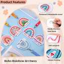 12 Sets Wooden Boho Rainbow Hall Passes for Classrooms Elementary Back to School Unbreakable Hall Pass Lanyards and School Passes Unbreakable Bathroom Passes for Classrooms Hall Library Nurse Office