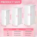 Square Stands for Party, 3Pcs Metal Pleated Pedestal Stand Heavy Duty White Cake Cilindros Para Fiestas Parties Round Display Flower Plant Stand for Wedding Birthday Party Decor