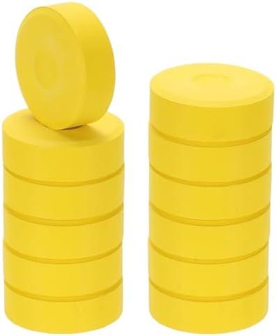PATIKIL 12 Pcs Tempera Cakes, 2.3"x0.7" Washable Tempera Paint Cakes Blocks Bulk Large Art Supplies Watercolor for Artists Art Painting Drawing DIY Crafting, Dark Yellow