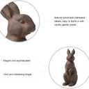 Glitzhome Rabbit Garden Statue Outdoor Standing Bunny Sculpture Lawn Decor, 22.75 Inch, Bronze