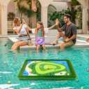 Cupohus Floating Golf Green for Pool, Golf Chipping Game Set- Chipping Mat, 20 Colored Balls, and Scorecard, Adult Fun Pool Golf Games Gift, Support Competition for 4 Golfers (47"x 35", Simple Model)