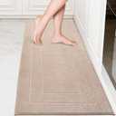 PURRUGS Machine Washable Kitchen Runner Rug 24" x 59", Non-Slip/Skid Hallway Runner Rug, Super Absorbent Soft Area Rug for Kitchen, Hallway & Laundry, Beige