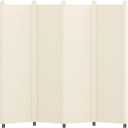 Kokorona 6 Panel Room Divider, 6FT Tall Folding Privacy Screen Wall Dividers, Portable Privacy Screen Freestanding Room Divider for Room Separation, Included - Cover Strips, Beige, 120''W x 72''H