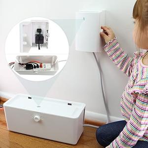 Power Strip Cover and Outlet Cover Box  Effectively Baby Proofs Power Strip on Floor or Wall, Protects Small Hands & Fingers, Cover Box and Outlet Cover Box