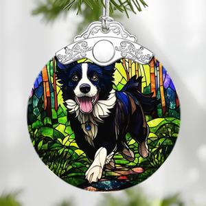 Loyal Border Collie Stained Glass Ornament, Christmas Ornament  Christmas Tree Decor, Holiday Decor, Stocking Stuffer, Gift Idea, Gifts for Dog Owner, Dog Lover, Pet Lover