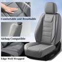 Coverado Car Seat Covers, Front Covers for Cars, Car Seat Cover Front Seats, Car Seat Protector Waterproof, Leather Car Seat Cushion, Universal Interior Covers Seat Protectors for Most Cars Gray