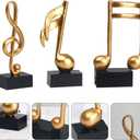DOITOOL Music Note Sculpture Decor 3 Pack Musical Note Figurine Golden Tabletop Musical Sculptures Resin Music Statue Crafts for Table Centerpiece Crafts Home Art