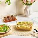 Vtopmart 2 Pack Glass Food Storage Containers with Airtight Lids, Glass Meal Prep Containers, Lunch Office Meal for Microwave, Oven, Freezer and Dishwasher, BPA Free