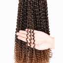 Dorsanee Ombre Brown Passion Twist Hair 16 Inch 7 Packs Water Wave Crochet Hair Long Bohemian Curly Braiding Hair for Butterfly Locs, Faux Locs, Boho Style Spring Twist Crochet Braids (T30#)