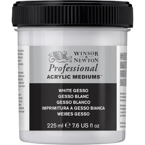 Winsor & Newton Professional Acrylic Medium, White Gesso, 225ml (7.6-oz)
