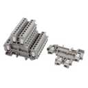Uxcell 10Pcs MBKKB2.5 DIN Rail Mount Double-Level Terminal Block 500V 2.5mm2 Cable Gray