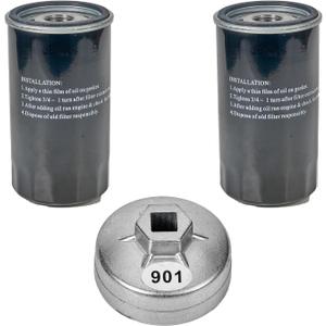 2Pack 122-0836 Oil Filter & 420-0577 122-0836 Oil Filter Wrench Kit Fits for RV QG 5500/7000 Series HGJAA HGJAB HGJAC Spin-on Replaces 01220836 B7238 PH2875 PH10027