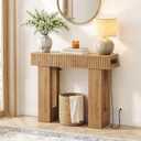 Unikito 39" Console Table with Storage Drawer and Outlets, Fluted Design, 39IN