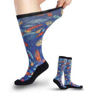 2 x Diabetic Socks for Women & Men Extra Wide, Over The Calf Non Binding Lymphedema Neuropathy Swollen Feet for Women Men