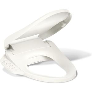 Kohler PureWash E590 Elongated Heated Bidet Toilet Seat, Biscuit with Side Panel, Warm Water, Dryer, Quiet-Close Lid, Self-Cleaning Wand, Adjustable Water Pressure and Nightlight, Easy Installation