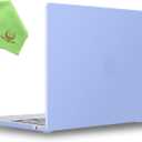 UESWILL Compatible with MacBook Air 13 inch M4 M3 M2 Case 2022 2023 2024 2025 Model A2681 A3113 A3240 Touch ID, Matte Hard Shell Case Cover for MacBook Air 13.6 + Microfiber Cloth, Serenity Blue