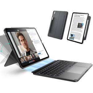 ESR for iPad Pro 13" (M4) 2024 Case with Keyboard, Magnetic Detachable Keyboard, Portrait/Landscape Modes, Large Click-Anywhere Trackpad, Backlit Keys, Shift Series, Dark Gray