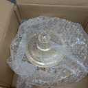 OwnMy Gold Crystal Fruit Bowl for Kitchen Counter, 10 Inch Large Decorative Bowl for Table Centerpieces, Crystal Candy Dish for Office Desk Home Decors, Metal Pedestal Bowl for Entryway Table