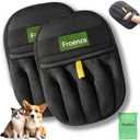 2PCS Pet Hair Removal Glove for Dogs & Cats- Upgraded 10mm Thickened Electrostatic Magic Brush- Pet Hair Remover Glove for Couch, Furniture, Clothes, Car & Carpet, Reusable Pet Hair Removal Tool