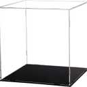 Evron Display Case for Collectibles Assemble Clear Acrylic Box Alternative Glass Case for Display Action Figures Home Storage & Organizing Toys (17.7x17.7x17.7 inch; 45x45x45 cm)