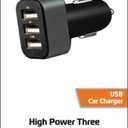 ZGear High Power 3-Port USB Car Charger - Black