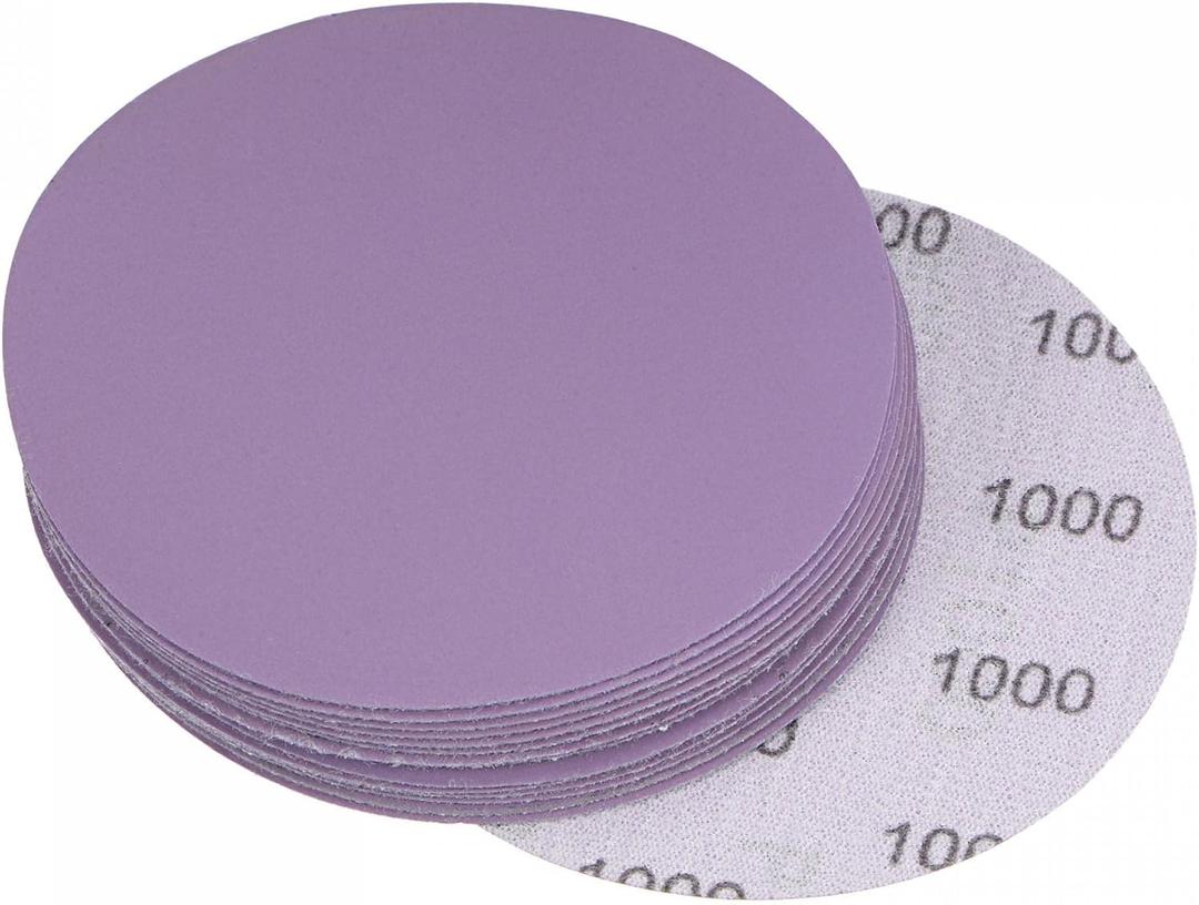 uxcell 15Pcs 4-Inch Purple Sanding Discs 1000 Grits Hook and Loop Professional Aluminum Oxide Sand Paper Wet Dry Polish for Wood Metal Paint Finishing