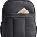 BAGSMART Backpack for Women, Travel Backpack with Large Side Pocket, 15.6 Inch Work College Backpack Purse, Waterproof Business Teacher Laptop Bag, Black