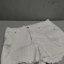 ZOLUCKY Women's Casual Summer Denim Shorts Mid Waisted Stretchy Ripped Jean Shorts with Pockets, White, L